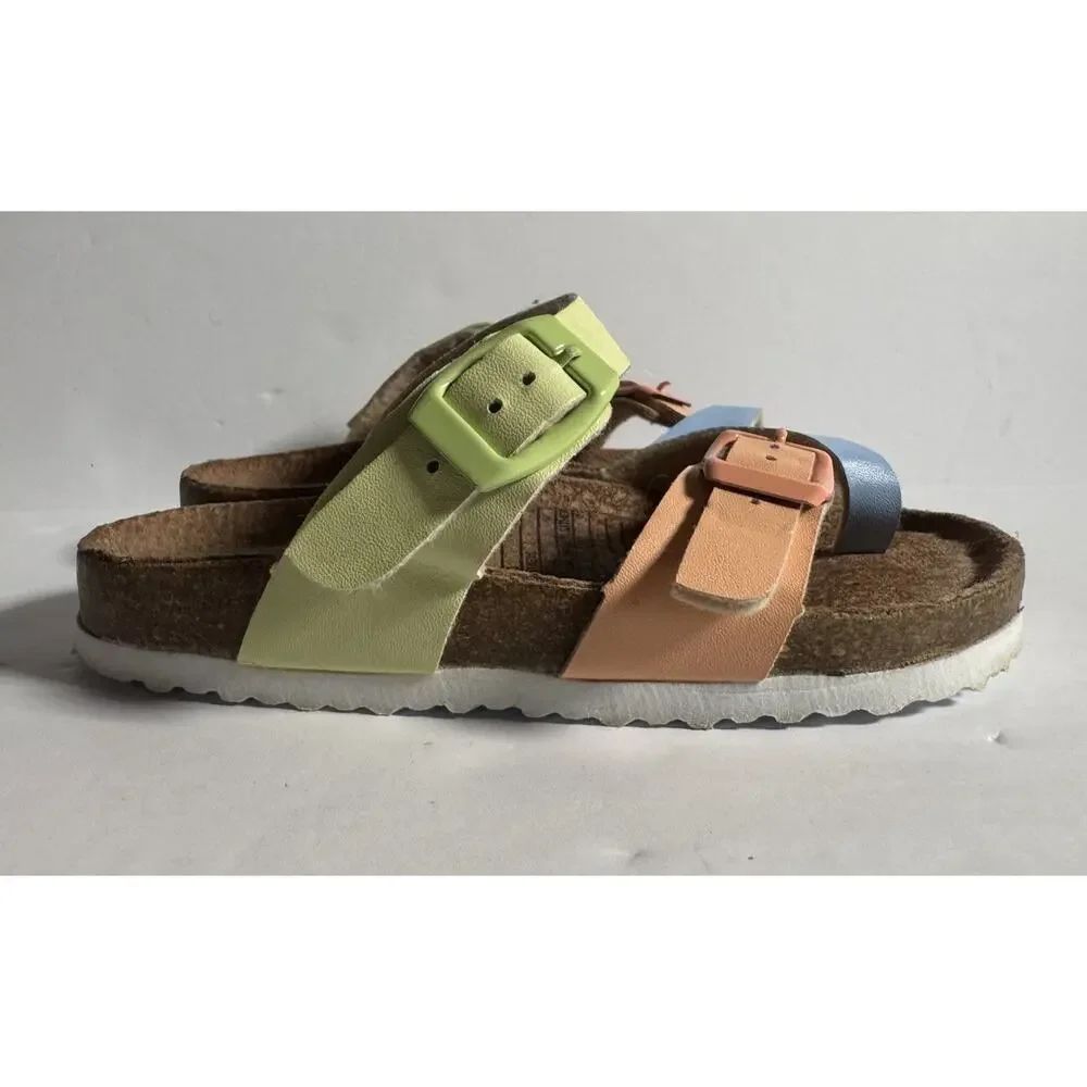 Lily & Dan Toddler Girls Size 9/10 Multicolor Buckle Strappy Sandals